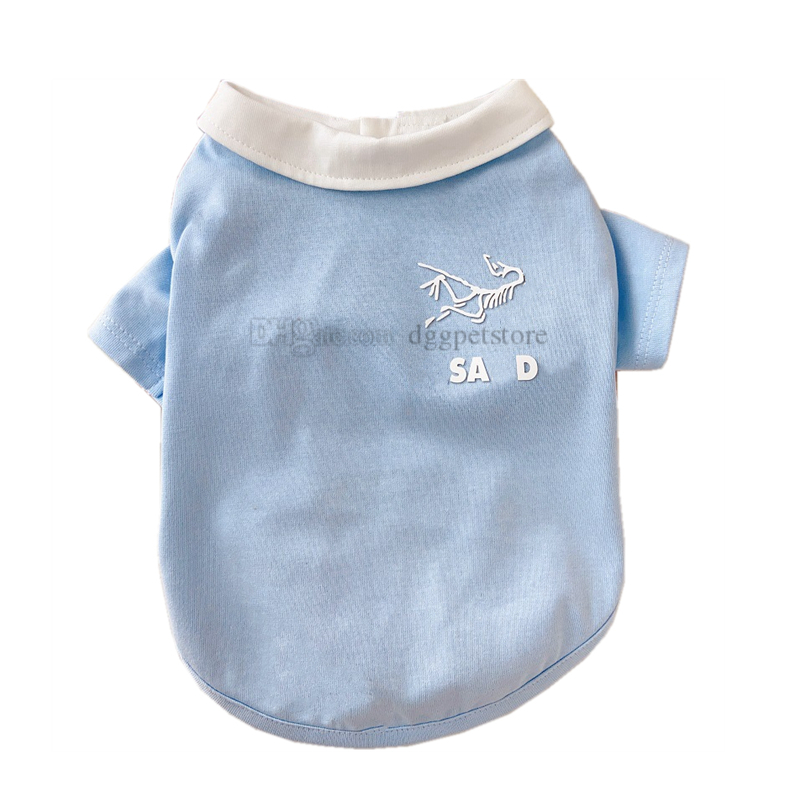 

Designer Dog Clothes Brand Dog Apparel Classic Letters Pattern Fashion Summer Cotton Pets T-Shirts Soft Breathable Puppy Kitten Pet Polo T-Shirts for Small Dogs A541, Mix color