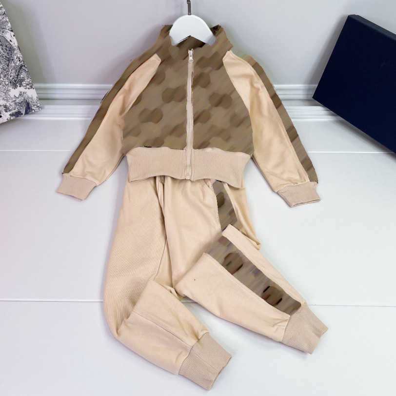 

23ss designer brand autumn kids hoodies set tracksuits logo printing Pure cotton long sleeves boys girls zipper hoodies pants 2 pic sets baby clothes a1
