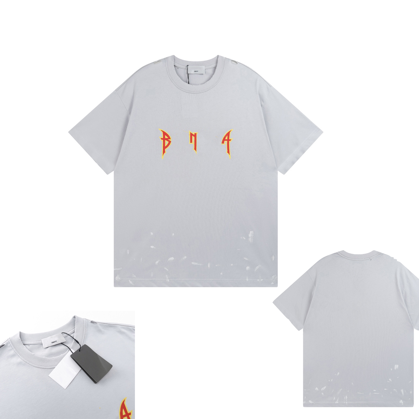 

Mens T-Shirts Classic Designer Tshirt For Man Woman Flash Letter Brand Holes Splash Ink Luxuy T Shirts Black Grey Khaki Tee Shirt Summer Clothing XS-L