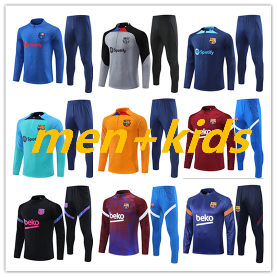

2022 23 Barcelona training soccer kits, suit ANSU FATI Camisetas de soccer tops21/22 Half pull LEWANDOWSKI Betis men and kids TRACKSUIT SET PEDRI GAVI tracksuits 777