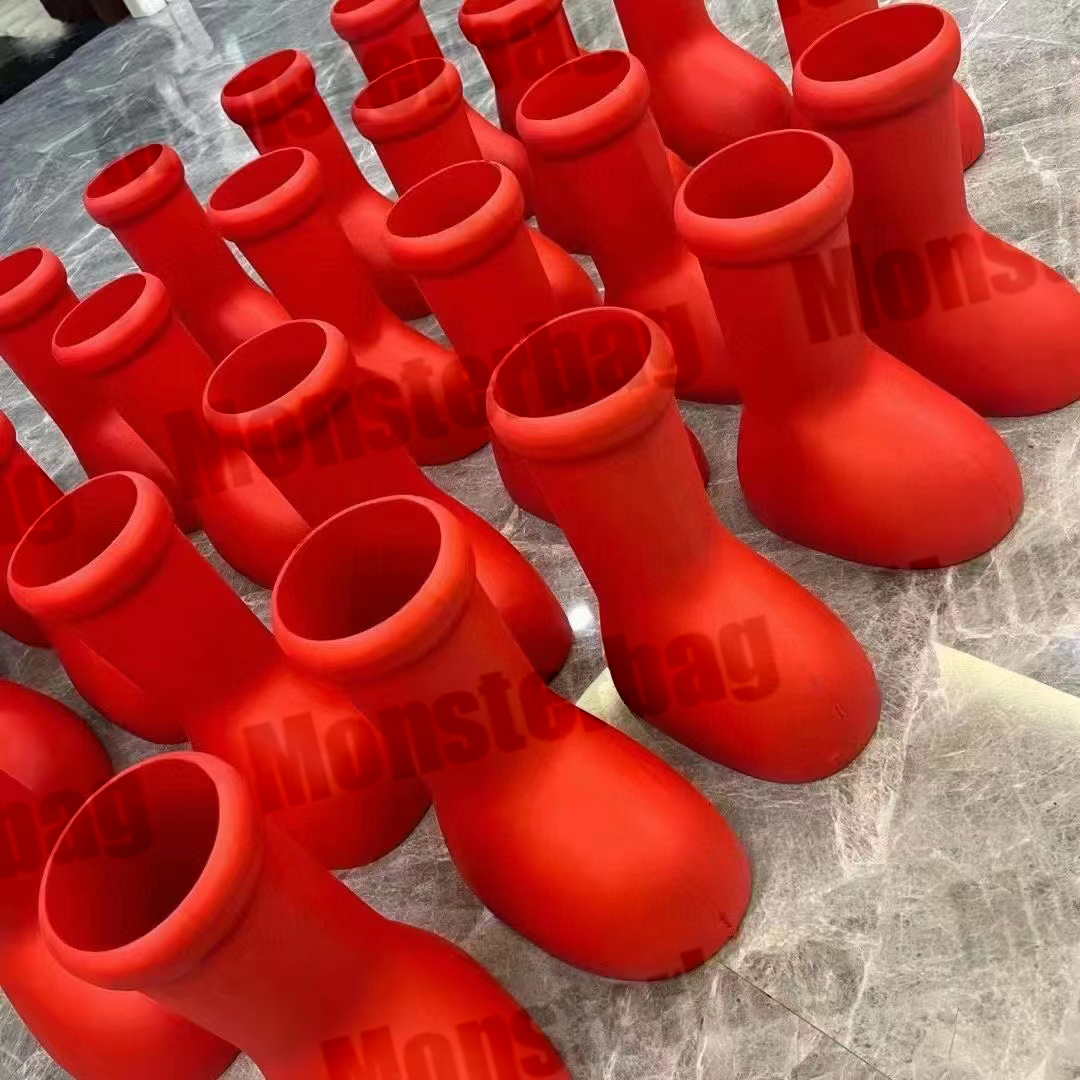 

Astro Boy Big Red MSCHF Boots Head Rain Boots 2023 High Boots Thick Bottom Round Heads Booties Size 35-46, Chestnut