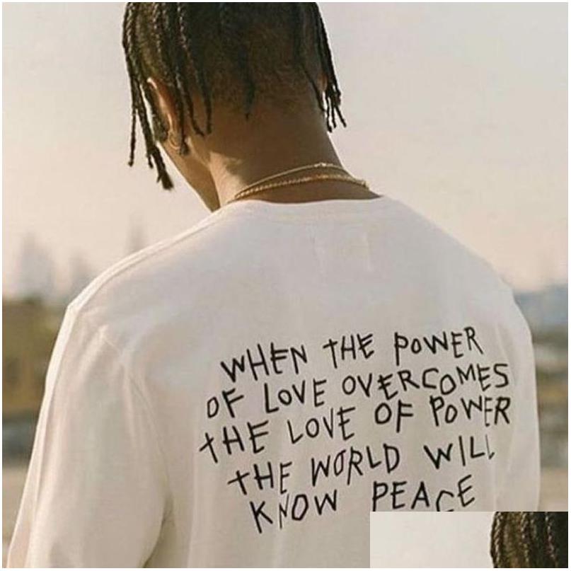 

Men'S T-Shirts Streetwear Peace Love Letter Printed Men T Shirt Human Rights Graphic Tee Cotton Pover Of Inspirational Quotes Grunge Dh9Y0, Black t shirt