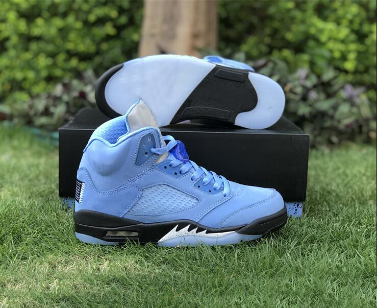 

top 5 UNC Mens Basketball Shoes 5s University Blue/Black-White outdoor Running Sports Sneakers DV1310-401 With Original Box us 7-13