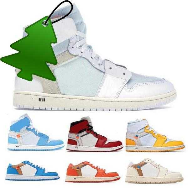 

Jumpman 2023 1 1s Mens Basketball Shoes Sneakers High Low Top OW Off University Blue Chicago Yellow UNC Red Lace LOW Women Skateboard, Orange