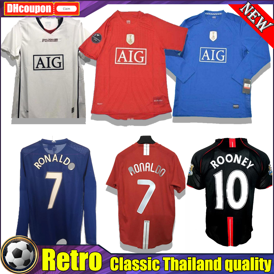 

MaNcHeStEr MAN RONALDO Retro Soccer Jerseys top uNiTeD Classic Vintage SCHOLES uTd 06 07 08 09 ROONEY Camisetas De Futbol GIGGS maillot adult foot long shirt, 14