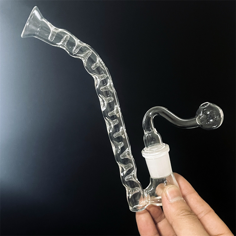 

1pcs glass perc glass percolator bubbler water pipe handle smoking pipes mini water bong with 18mm oil burner pipe