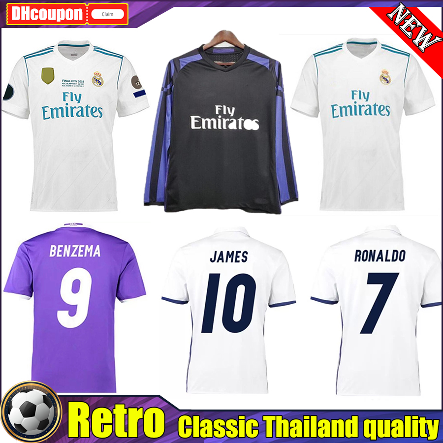 

real madrids BENZEMA soccer jerseys 16 17 18 BALE MODRIC Retro football shirts Vintage ISCO Maillot SERGIO RAMOS MARCELO Camiseta long and short shirt, 08