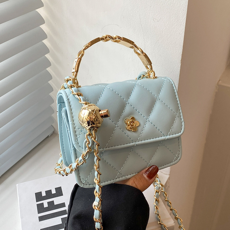

Gradient Mini Lattice PU Leather Flap Crossbody Bag 2021 Summer Women's Designer Handbag Chain Shoulder Messenger Purses Evening Bags, Beige