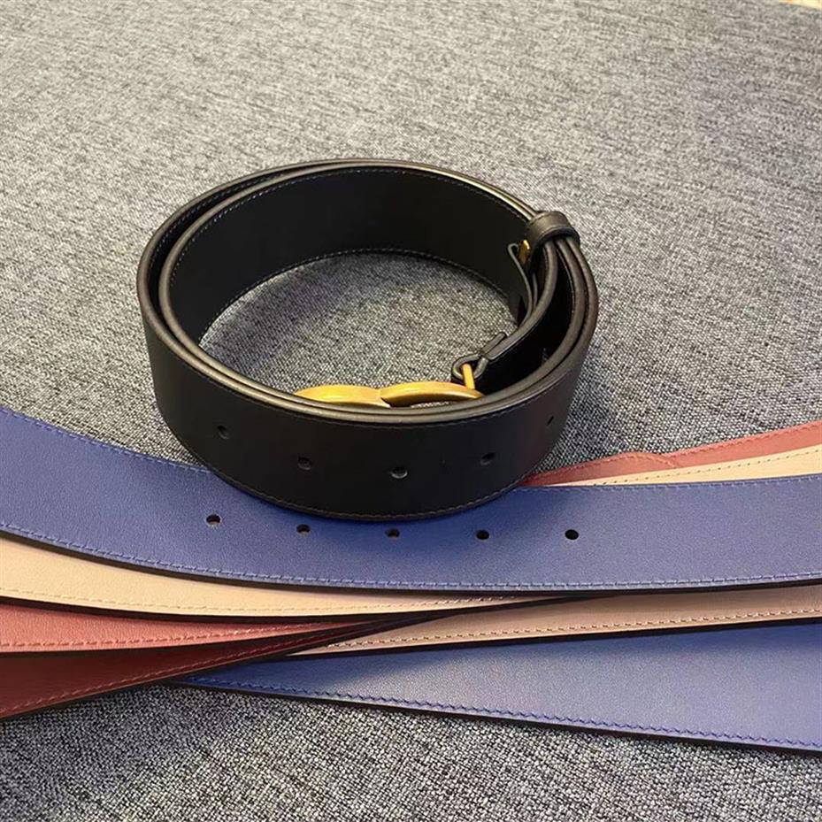 

Leather belt for men and women classic black belt big gold buckle fashion versatile 2cm3cm4cm width high end customization260N, Pearl [note color]
