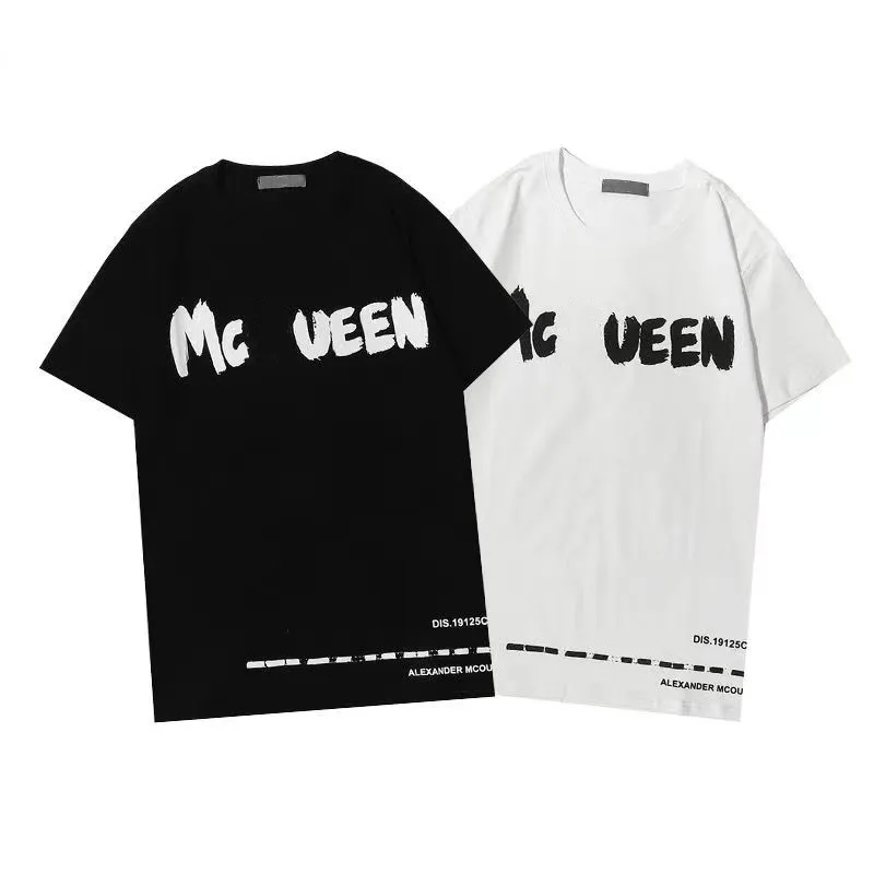 

mens t shirts Letter Print T Shirts luxury Black Fashion Designer Summer High Quality Top mcqueen Short Sleeve Size S-XXXL