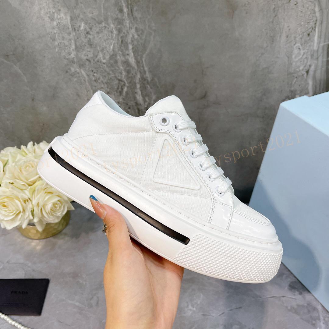 

Top Quality Casual Shoes Fashion Women Platform canvas Lace Up Sneaker pradas Classic White Red Black with original box KMa