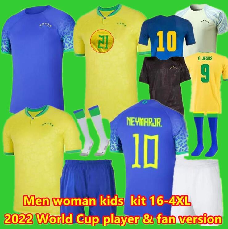 

2022 2023 fans player player version soccer jersey brasil Camiseta de futbol COUTINHO G.JESUS long sleeve football shirts VINI JR SILVA Casemiro RICHARLISON bRAZILS, Adult size