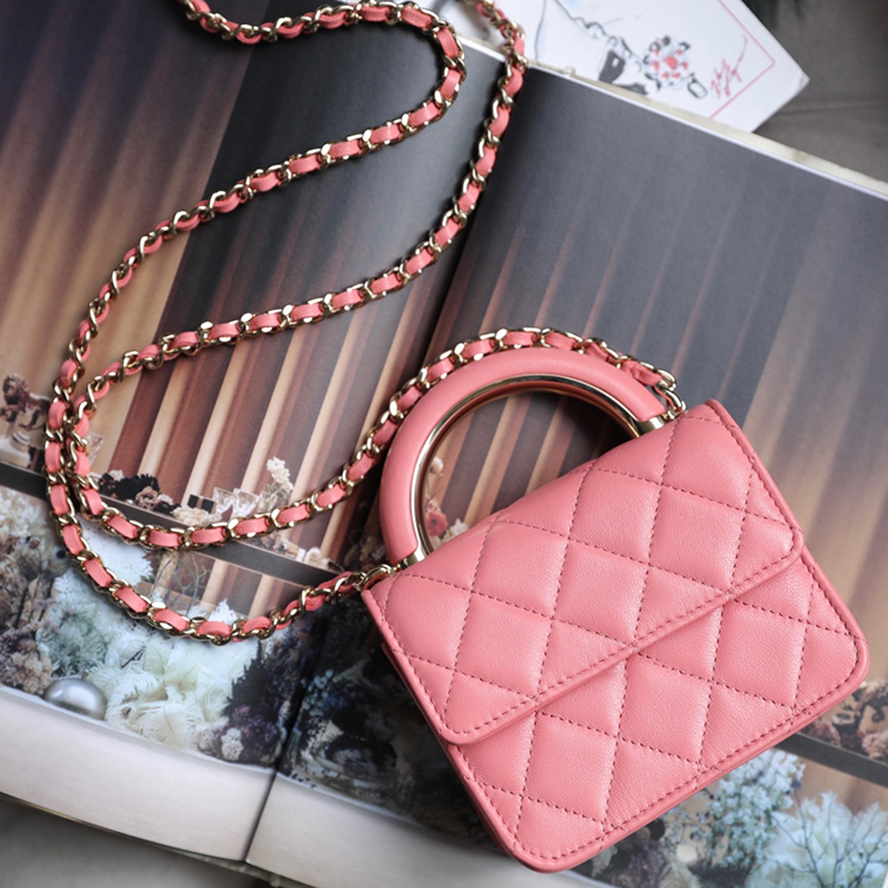 

Top-level Replication Designer MINI Handle Chain Bag 12.5CM Sheepskin Flap Bags With Box CH94
