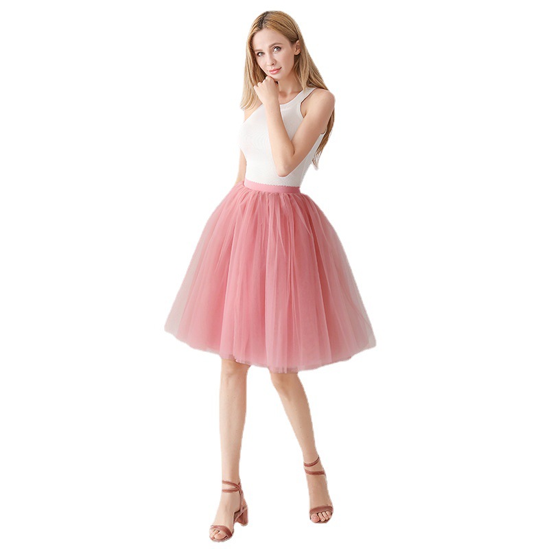 

Other Wedding Apparel Quality 7 Layers Fashion Tulle Skirt Pleated Skirts Womens Petticoat Bridesmaids Midi Skirt