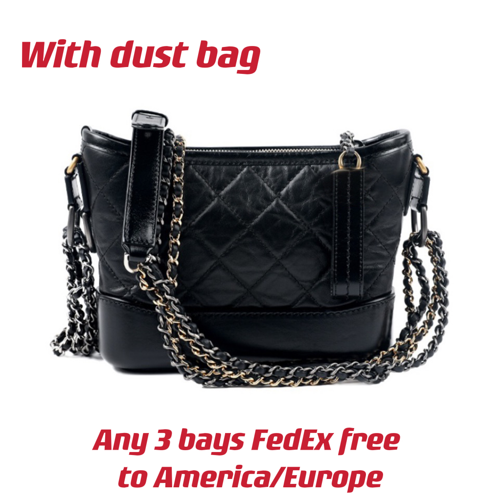 

Lady Gabrielle Designer Hobo Bags 20cm Gold/Silver Color Chain Leather Straps In Black and White Colors Genuine Leather Woman Crossbody Bags