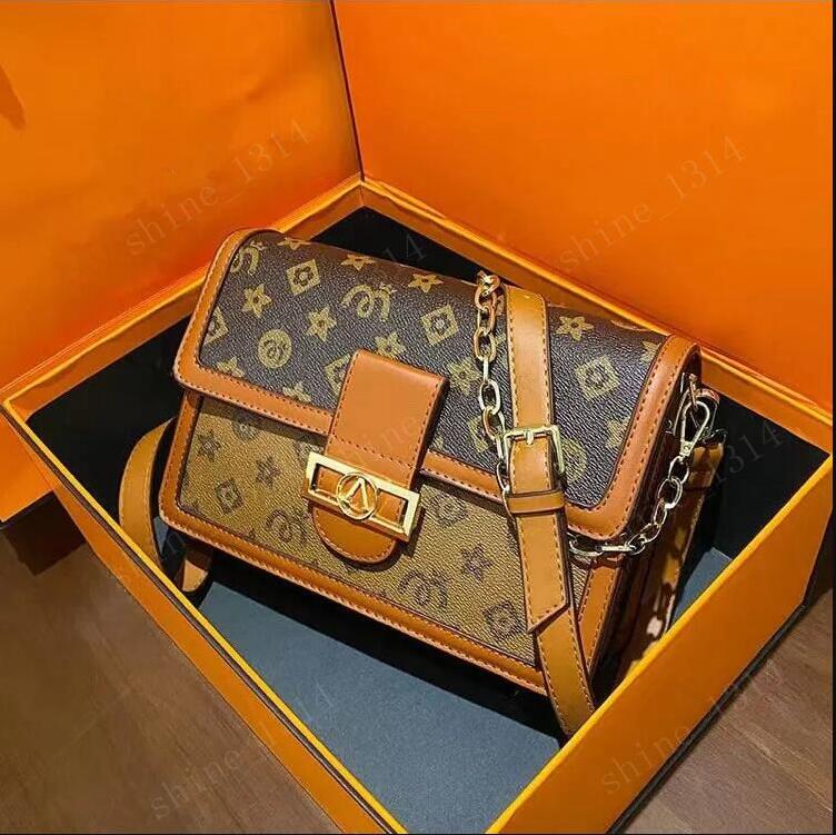 

2022 Dauphine fashion bags shoulder women's handbag LVs designer brand Messenger Bag Wallet Louiseities Viutonities, Brown flowers