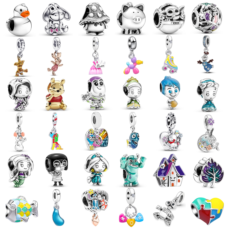 

Pandora Original S925 Sterling Silver Balloon Dog Small Fish Castle Beaded Charm Suitable for Bracelet DIY Fashion Jewelry Accessories