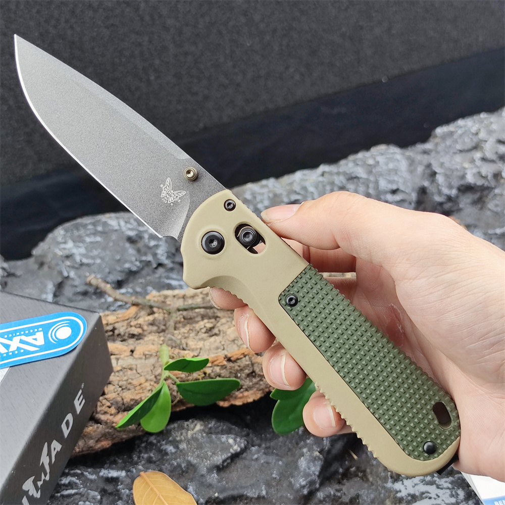 

Benchmade 430 Redoubt Drop Point Blade Folding EDC Knife D2 Black Stonewashed Blades Tactical Hunring EDC Multi Tools