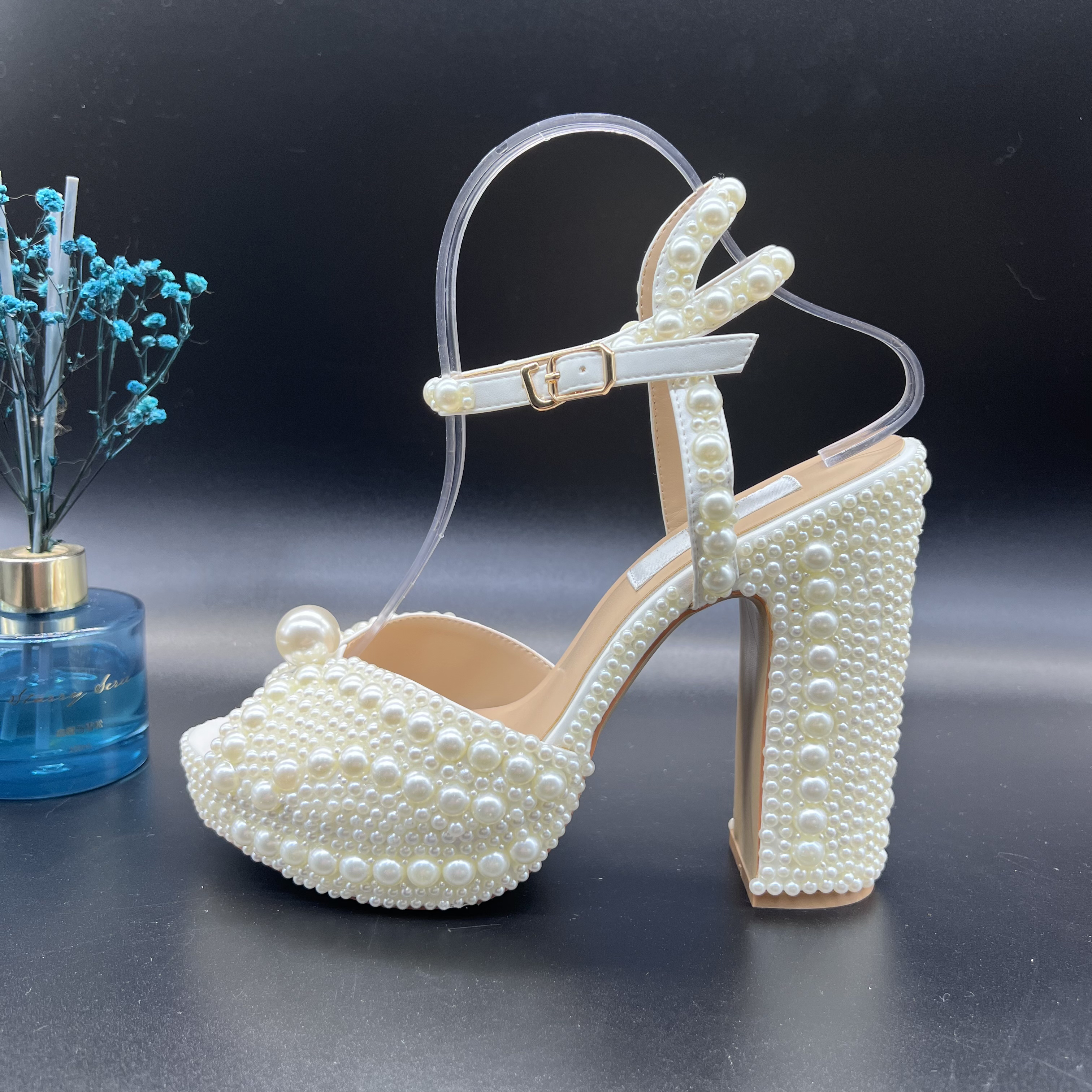 

The perfect platform Sandals heels Sacora brand design pearl wedding elegant fashion women's shoes