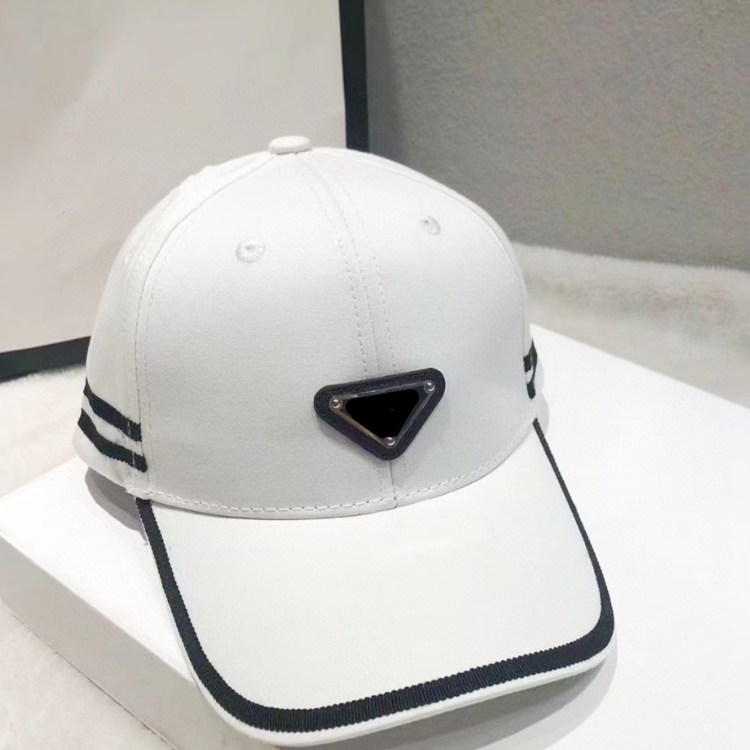 

designer Triangle canvas cap Summer beach sun protection large brim empty top hat beach sun protection women's black white ball cap hand 5 color gift with box, #3