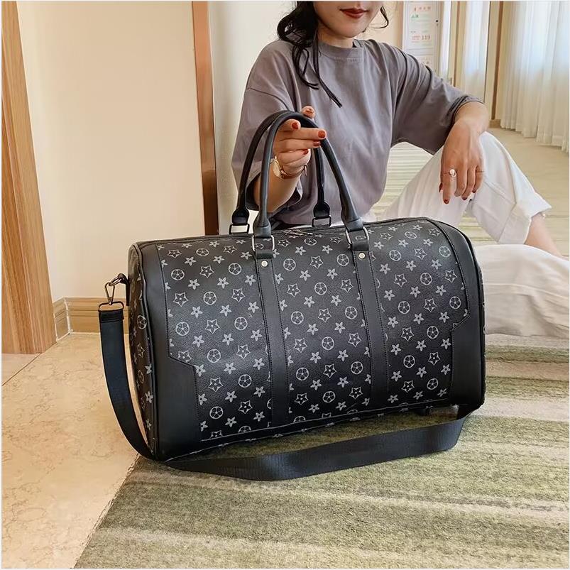 

Designer Duffle Bag pu leather Weekend Travel Bags LVs Men Women Luggages Black flowers stitching hanbags The large capacity tote bag LVs Louiseities Viutonities, No bag