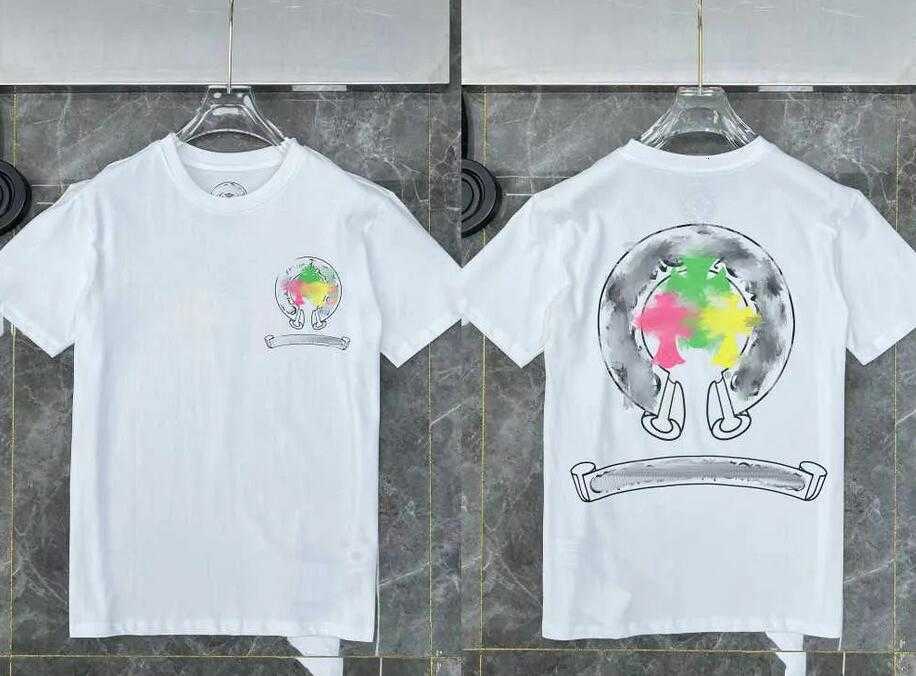 

Summer Mens Classic t Shirts Brand Top T-shirts Ch White Short Casual Embossed Letter Sanskrit Cross Pattern Designers9YRV