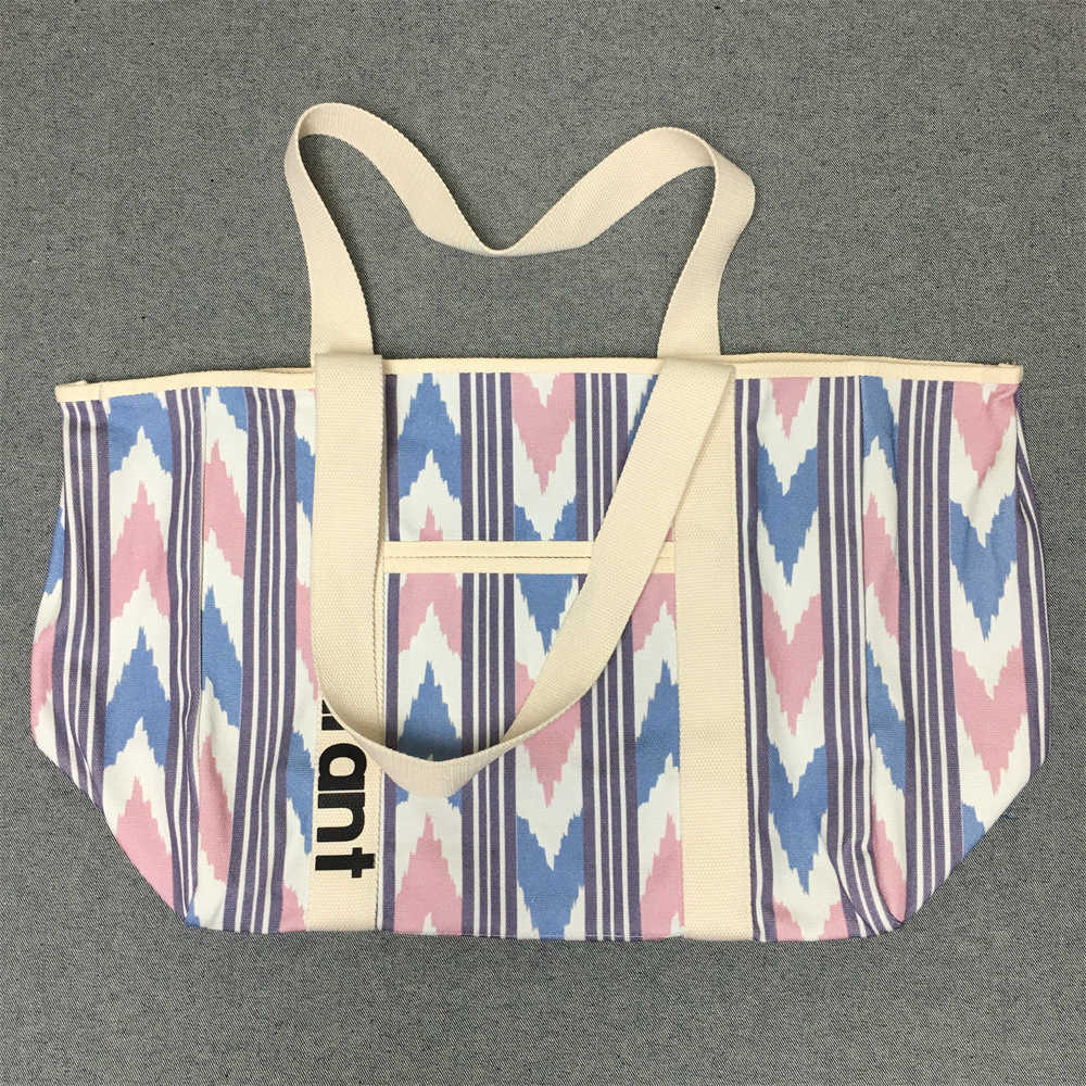

2023 new Mar Marant Canvas Large Capacity Commuting Printed Shoulder Handbag Special Bag, Sky blue