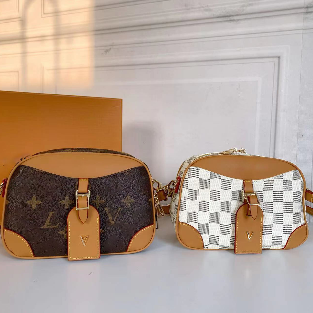 

Designer bag Handbag Shoulder channel CF Chain Bag Clutch Flap Totes Bags Wallet Check Velour Thread Purse Double Letters Solid Hasp Square Stripes Luxury Handbags, Coffee