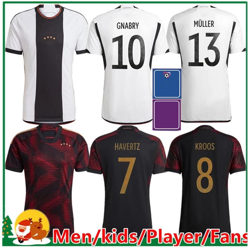 

2022 2023 Germany soccer jerseys HUMMELS KROOS GNABRY WERNER DRAXLER REUS MULLER GOTZE football shirt Men kids kit women Fans Player version, Women 2022 home