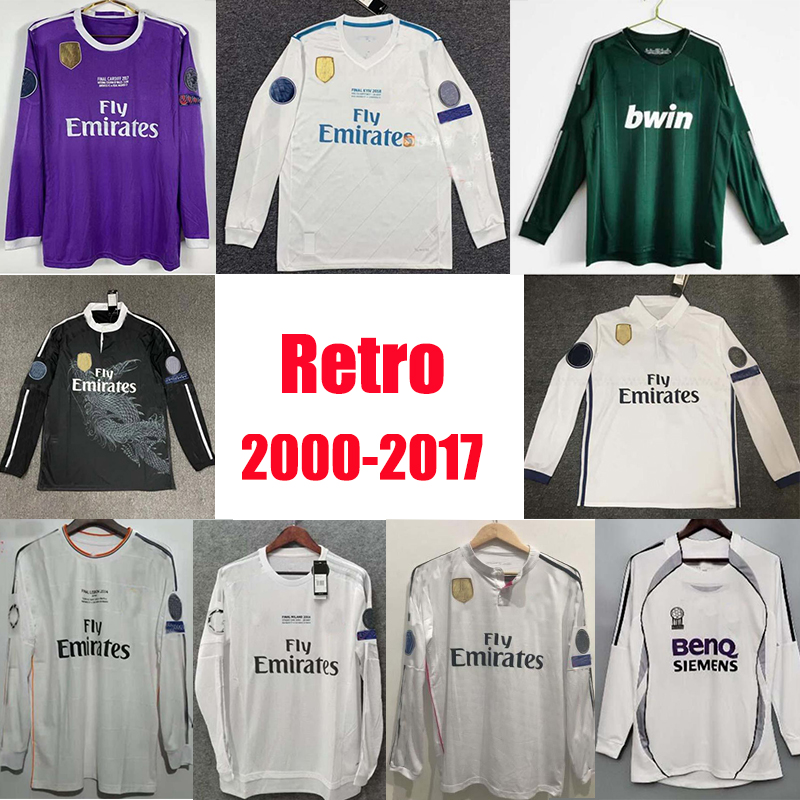 

Retro REAL Soccer jerseys long sleeve MADRIDS 2000-2017 Football shirts GUTI Ramos SEEDORF CARLOS 12 13 14 15 16 17 RONALDO ZIDANE Beckham RAUL 00 01 02 03 04 05 06 07 final, 01/02 home