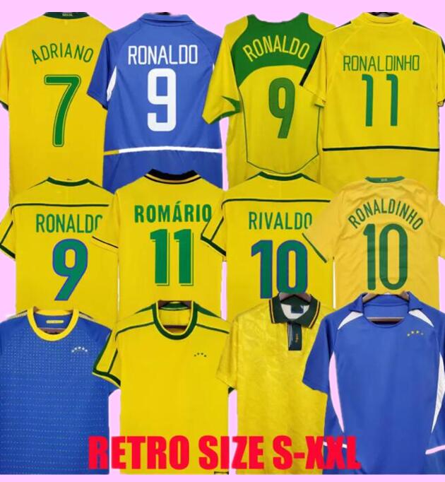

1998 1970 Brasil soccer jerseys Pele 2002 retro shirts Carlos Romario Ronaldinho 2004 camisa de futebol 1994 BraziLS 2006 1982 RIVALDO ADRIANO 2000 1957 2010 1997
