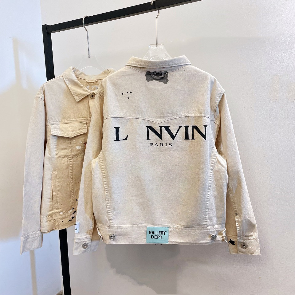 Exclusive speckled capsule graffiti denim jacket for men and women-image-942187609