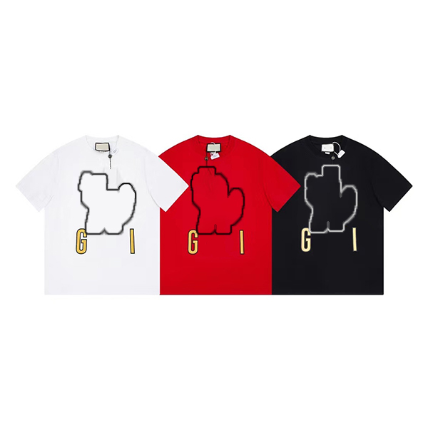 

2023 New men's fashion clothing summer street casual fashion designer printed short sleeve net red with couple's luxury large size classic fortune cat, White