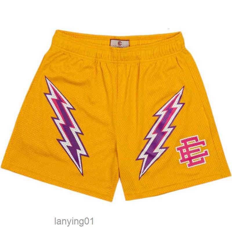 

Men's Casual Shorts Eric Emanuel Ee Basic Yellow Lightning Running Fitness Basketball Summer Gym Workout Mesh