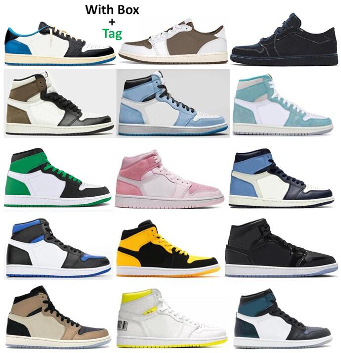 

1 Basketball Shoes Washed Pink Dark Mocha Turbo Green Lucky Green Chameleon Mushroom New Love First Class Flight Men 1s Sports Sneakers