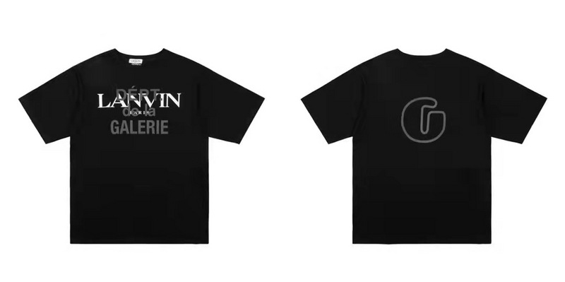 

Trendy New 2023 Overlapping Letter Printing Men' and Women' Short-Sleeved T-shirt Support Customization, Black