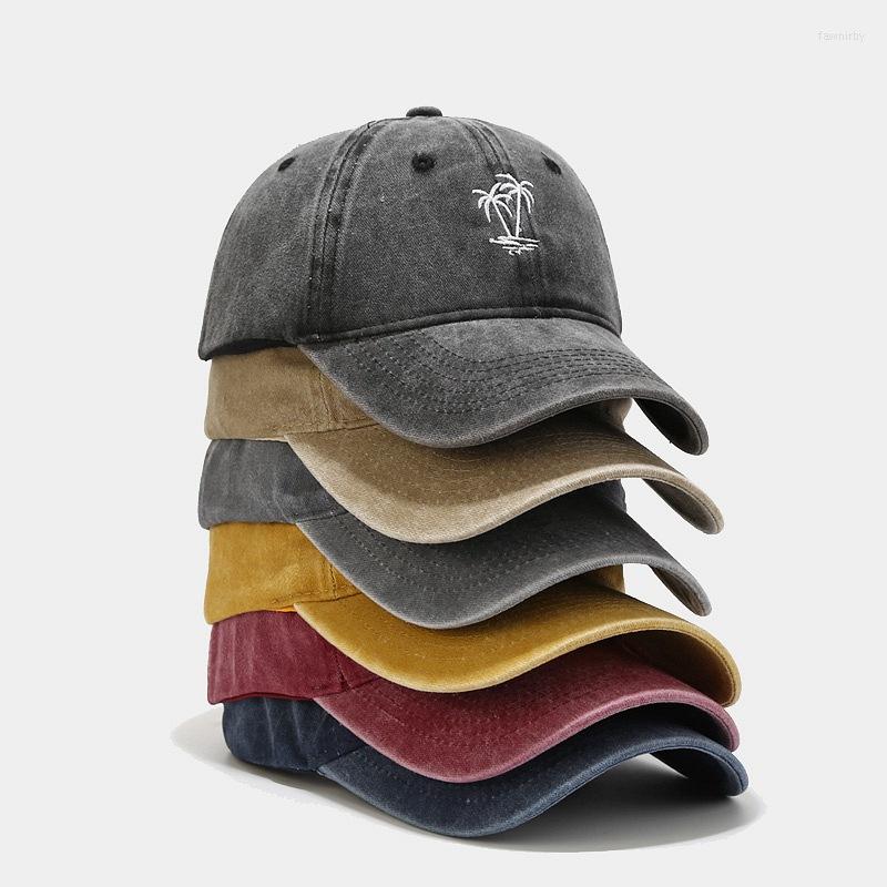 

Ball Caps Tree Embroidery Washed Solid Boys Men Baseball Hats Adjustable Girls Women 2023 Outdoor Sunscreen Hat, 1999-khaki