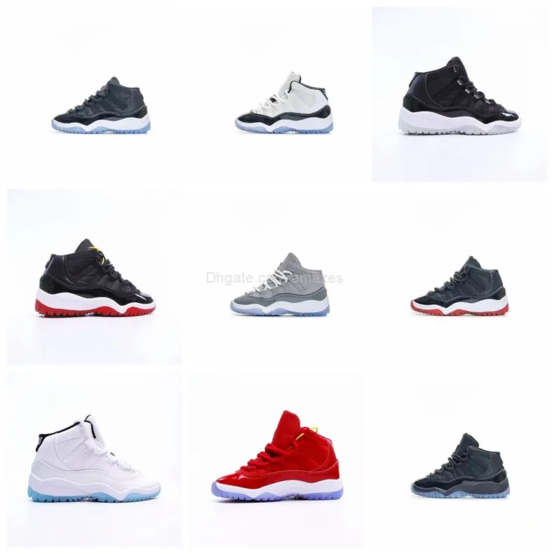 

Hot 2022 Infant 11s Basketball Shoes For Boys Girls Jumpman 11 Black White Girl Blue Red Color Kids Sports Children Students Sneakers US Siz, 004