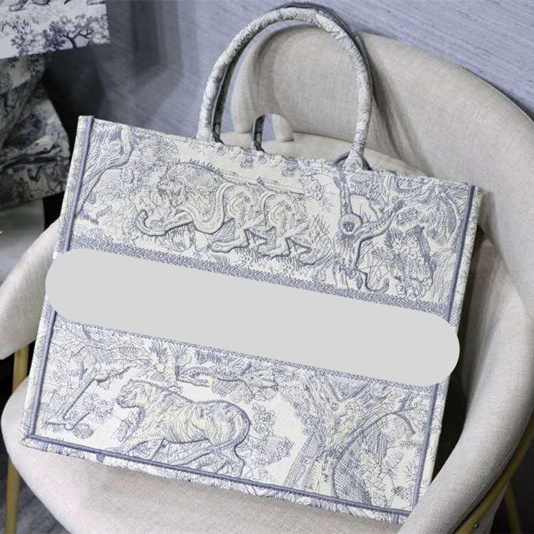 

Shopping Bag Lady CD Embroidery Luxury Classic Brand 3A Quality 41.5 cm Canvas Large Capacity Master Women's Backpack with Silk Scarf, Exclusive liner