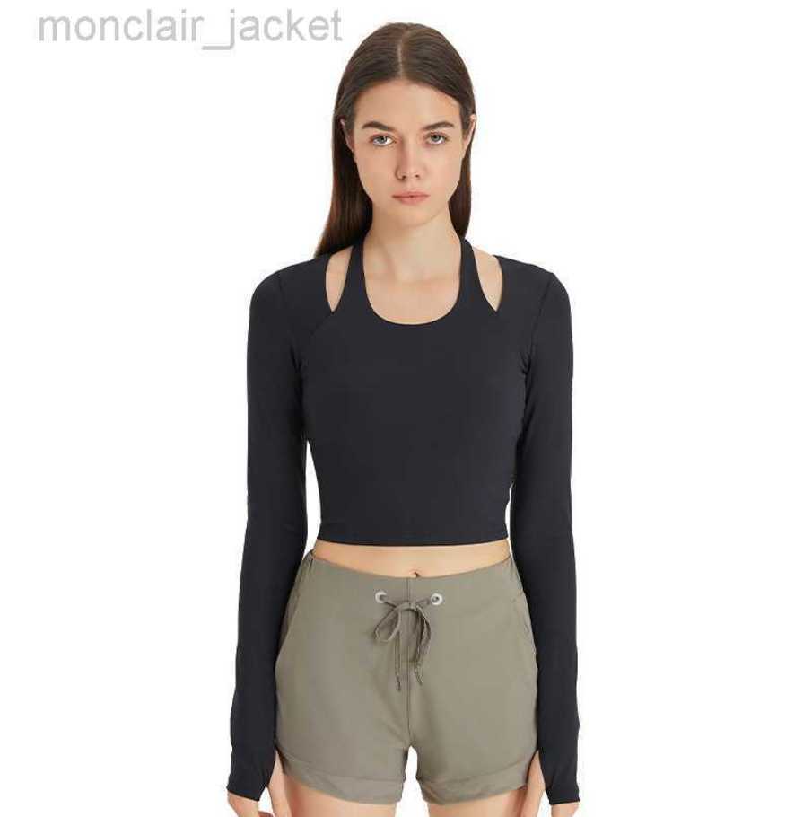 

Designer Long-sleeved Autumn and Winter Neck Sports Top with Chest Pad Anti-light Slim Short Women' Yoga Suit Lululemens Women 23ssa, Jade white/90% of the population