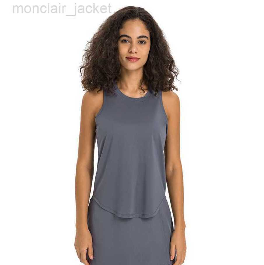 

Designer Brand Tank Top Original Summer Yoga Sports Fitness Round Neck Curved Hem Training Casual Sleeveless Short Sleeve, Purple