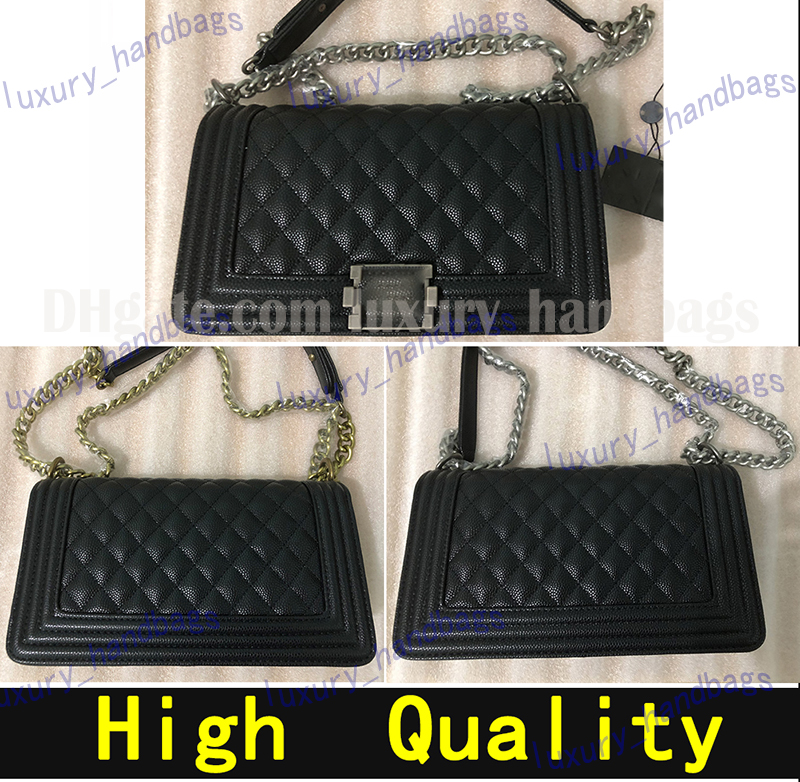 

designer bag handbag women crossbody bag high quality Le boy bag luxury handbags designer purse Antique Metal women shoulder bag Lozenge plaid lady messenger bags, Black smooth bronzer chain