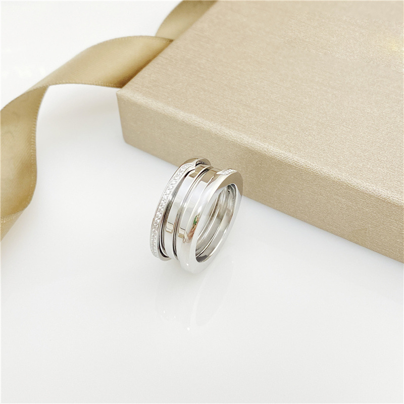 

Diamond gold ring wedding rings Titanium steel silver love ring men and women rose gold jewelry for lovers couple rings gift size 5-12 loveringGift