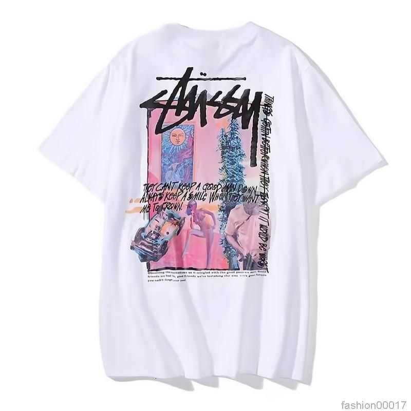 

Designer Luxury fashion brand stussys Classic Mens And Womens T Shirt Dice pattern printed alphabet Summer High Street Trend Tee h153TL3, Beige