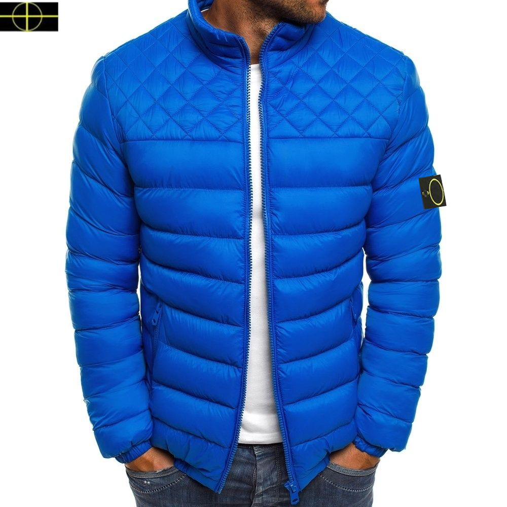 

2023 plus size coat men's winter cotton jacket stone jacket island men jacket windproof cotton coat cushion jacket size s-2xl, Blue