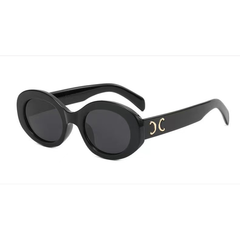 

Fashion Round Sunglasses Eyewear Sun Glasses Designer Brand Black Metal Frame Dark Glass Lenses for Mens Womens