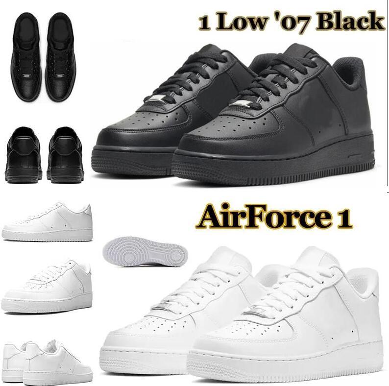 

2023 Designer For 1 Low Mens Trainers Men Women Casual Shoes Classic Triple White Black Mens Outdoor White Sports Sneakers Walking Jogging Platform 36-45
