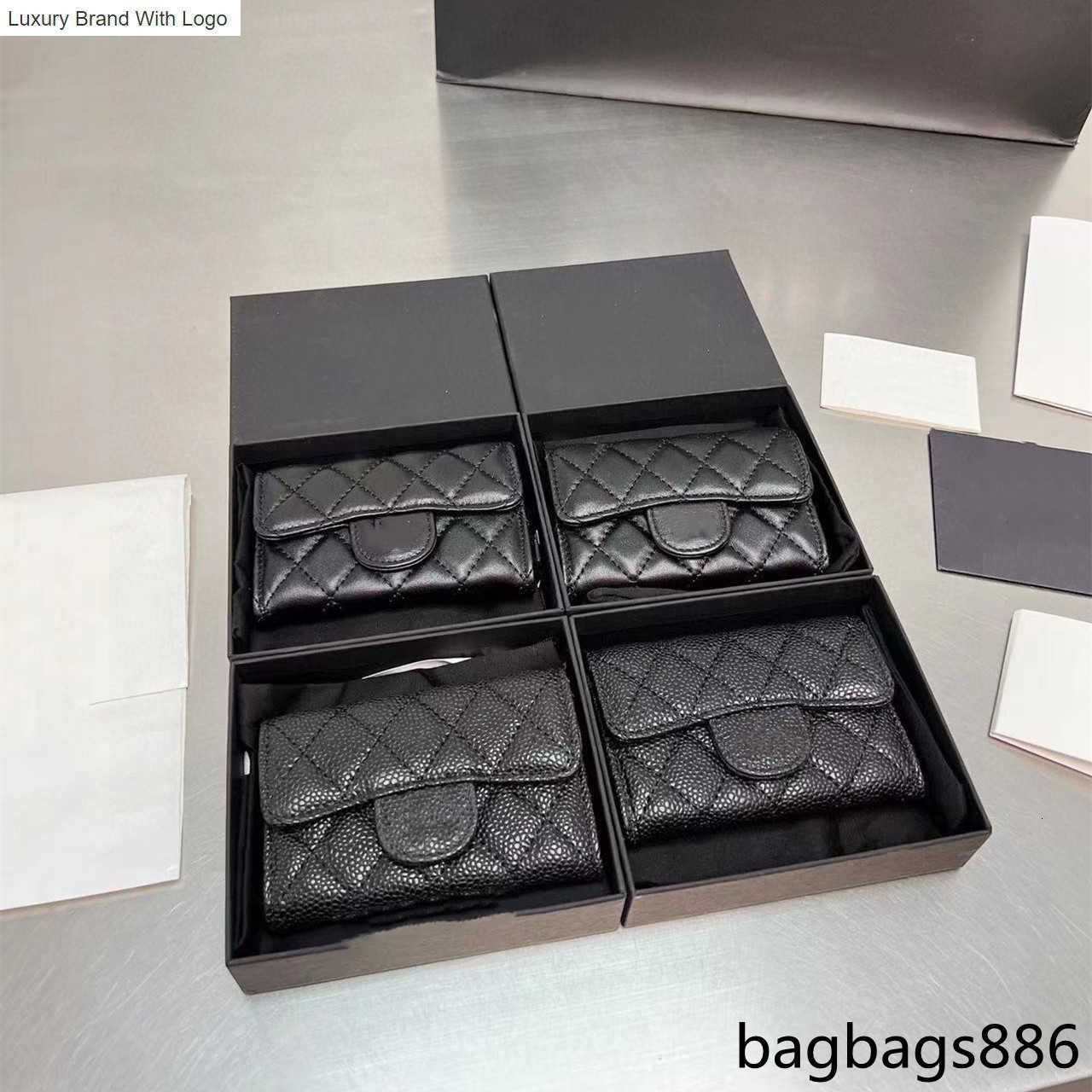 

CC Bag Coin Purses 5A high-end fashion women designer wallet black purse high quality sheepskin caviar leather luxury handbags the cardholder wallet pocket insi, Lambskin silver clasp