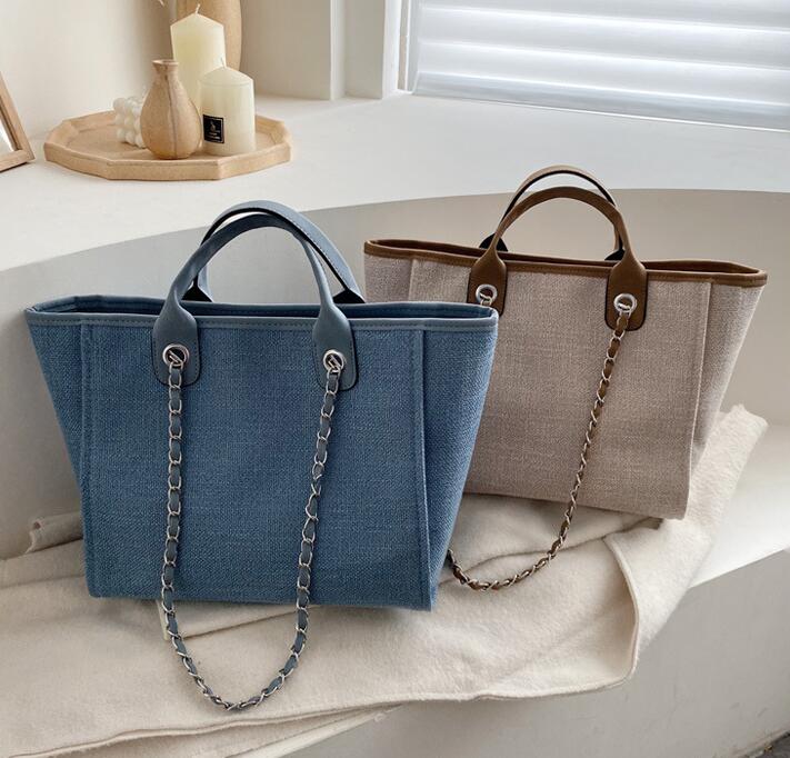 

Classic Large Capacity Women's Chain Bag 2023 New Fashion Canvas Shoulder Bag Tote Bag