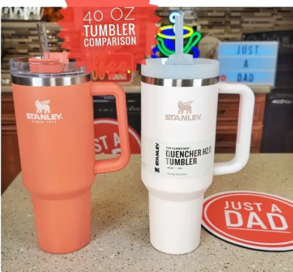 

Sdanley 40oz Tumbler Cups With Logo Stainless Steel Tumbler With Handle Lids Straws Car Sports Mugs Big Grid Vacuum Stay Ice-cold Water Bottles, Multi-color